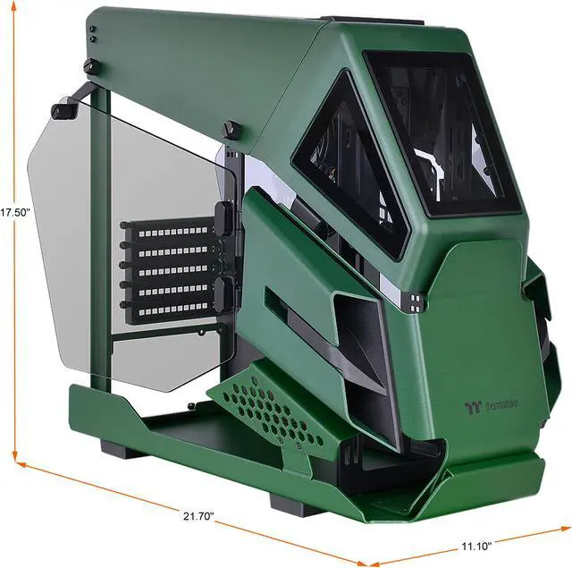 Alt view image 2 of 9 - Thermaltake AH T200 CA-1R4-00SCWN-00 Racing Green SPCC Micro ATX Tower Computer Case