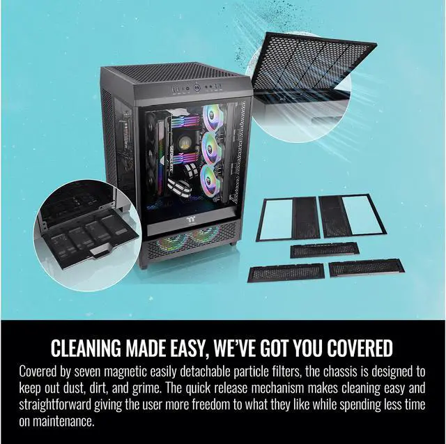 Alt view image 19 of 19 - Thermaltake The Tower 500 CA-1X1-00M1WN-00 Black SPCC / Tempered Glass ATX Mid Tower Computer Case