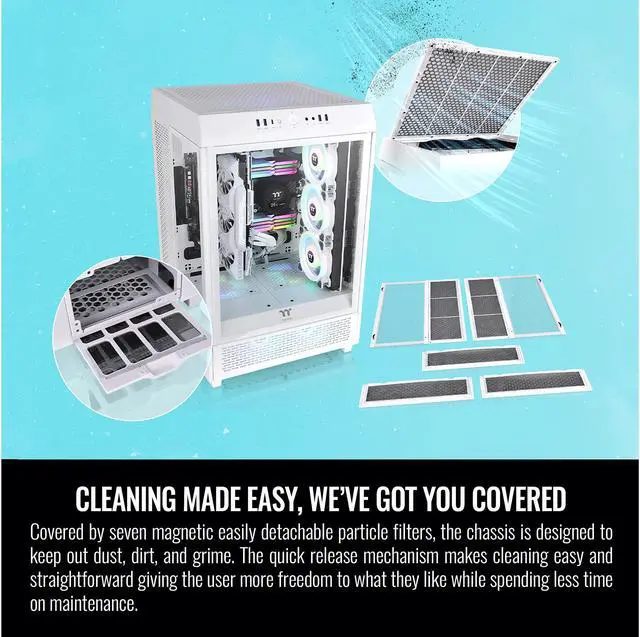 Alt view image 19 of 19 - Thermaltake The Tower 500 CA-1X1-00M6WN-00 White SPCC / Tempered Glass ATX Mid Tower Computer Case