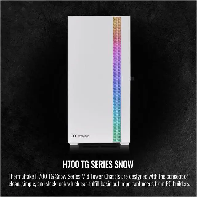 Alt view image 2 of 12 - Thermaltake H700 TG Snow CA-1Y1-00M6WN-00 White SPCC / Tempered Glass ATX Mid Tower Computer Case