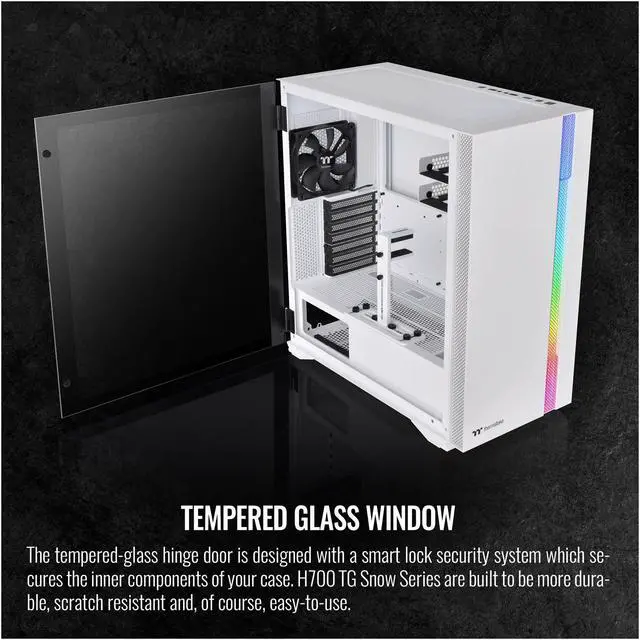 Alt view image 3 of 12 - Thermaltake H700 TG Snow CA-1Y1-00M6WN-00 White SPCC / Tempered Glass ATX Mid Tower Computer Case