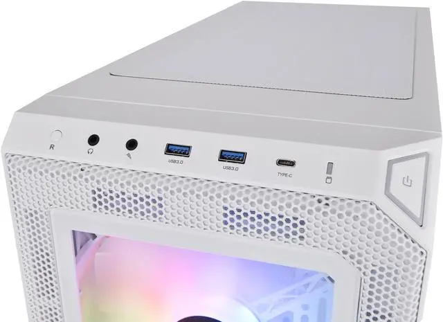 Alt view image 5 of 8 - Thermaltake View 300 MX Snow TG ARGB Motherboard Sync E-ATX Mid Tower Computer Case with 2x200mm Front & 1x120mm Rear ARGB Fan, Interchangeable Tempered Glass & Mesh Front Panel, CA-1P6-00M6WN-00