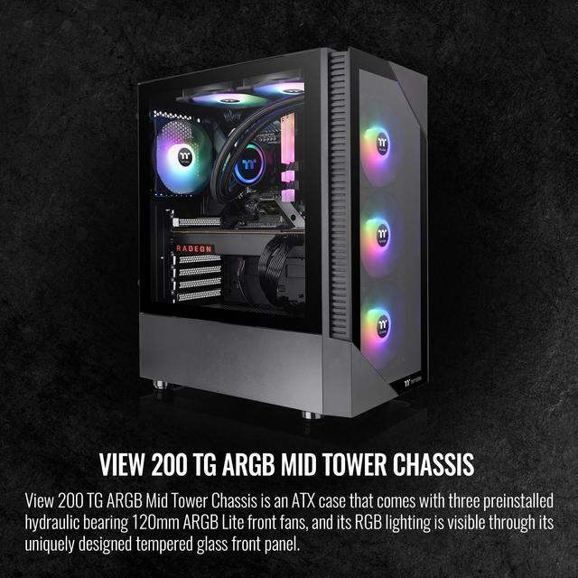 Alt view image 2 of 6 - Thermaltake View Series View 200 TG ARGB Black SPCC Mid Tower Computer Cases