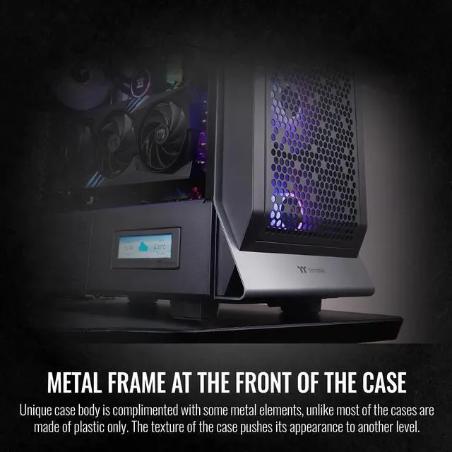 Alt view image 5 of 11 - Thermaltake Ceres 500 Black Mid Tower E-ATX Computer Case with Tempered Glass Side Panel; 4 Preinstalled 140mm PWM ARGB Fans; Rotational PCIe Slots & GPU Holder; CA-1X5-00M1WN-00
