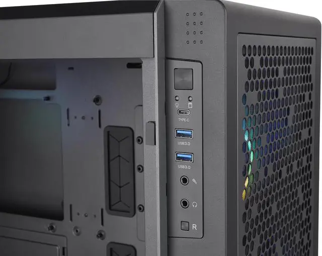Alt view image 9 of 11 - Thermaltake Ceres 500 Black Mid Tower E-ATX Computer Case with Tempered Glass Side Panel; 4 Preinstalled 140mm PWM ARGB Fans; Rotational PCIe Slots & GPU Holder; CA-1X5-00M1WN-00