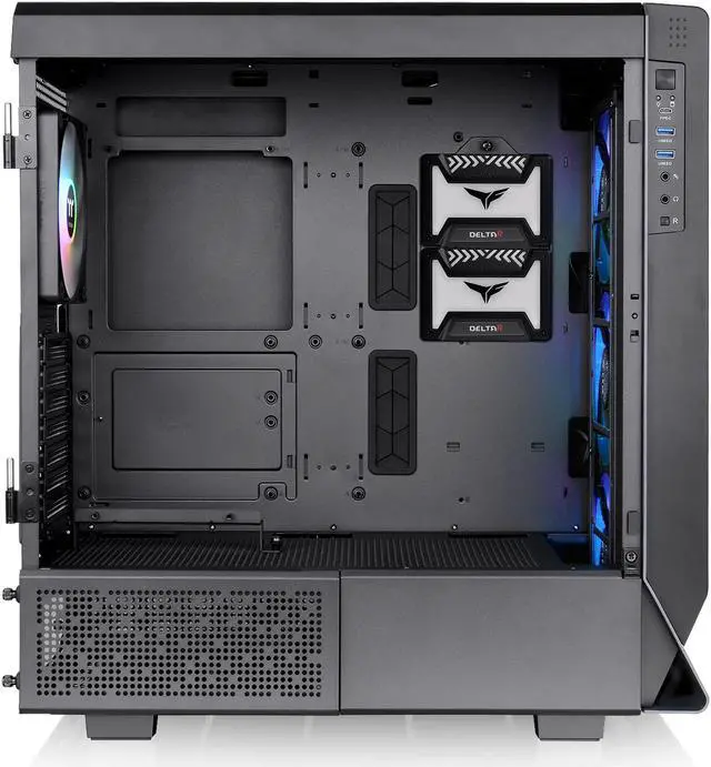 Alt view image 10 of 11 - Thermaltake Ceres 500 Black Mid Tower E-ATX Computer Case with Tempered Glass Side Panel; 4 Preinstalled 140mm PWM ARGB Fans; Rotational PCIe Slots & GPU Holder; CA-1X5-00M1WN-00