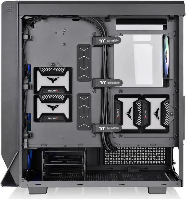 Alt view image 11 of 11 - Thermaltake Ceres 500 Black Mid Tower E-ATX Computer Case with Tempered Glass Side Panel; 4 Preinstalled 140mm PWM ARGB Fans; Rotational PCIe Slots & GPU Holder; CA-1X5-00M1WN-00