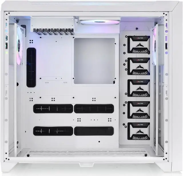 Alt view image 7 of 18 - Thermaltake CTE C750 TG ARGB Snow E-ATX Full Tower with Centralized Thermal Efficiency Design; 3x140mm White CT140 ARGB Fans Pre-Installed; Tempered Glass Front & Side Panel; CA-1X6-00F6WN-01