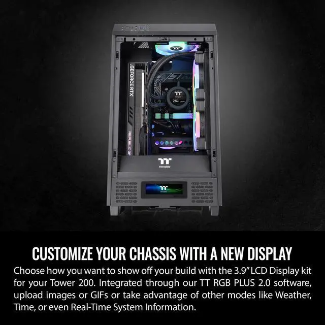 Alt view image 6 of 17 - Thermaltake Tower 200 Mini-ITX Computer Case; 2x140mm Pre-installed CT140 Fans; Supports GPU Length Up To 380mm; CA-1X9-00S1WN-00; Black