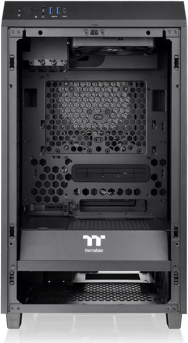 Alt view image 7 of 17 - Thermaltake Tower 200 Mini-ITX Computer Case; 2x140mm Pre-installed CT140 Fans; Supports GPU Length Up To 380mm; CA-1X9-00S1WN-00; Black