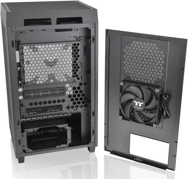 Alt view image 13 of 17 - Thermaltake Tower 200 Mini-ITX Computer Case; 2x140mm Pre-installed CT140 Fans; Supports GPU Length Up To 380mm; CA-1X9-00S1WN-00; Black