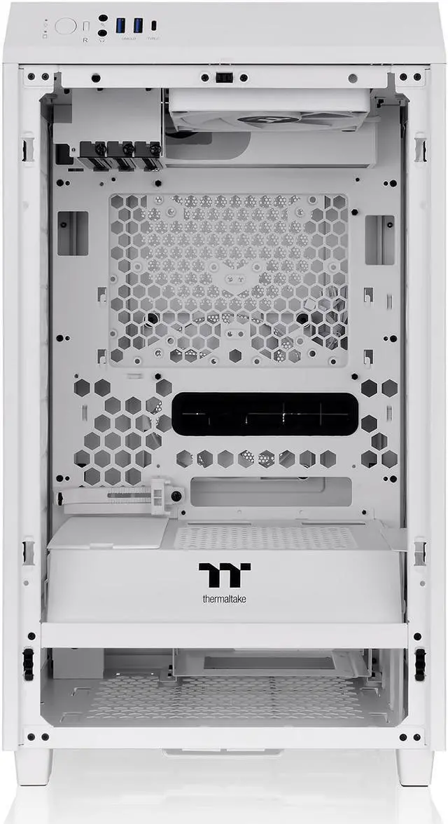 Alt view image 7 of 17 - Thermaltake Tower 200 Snow Mini-ITX Computer Case; 2x140mm Pre-installed White CT140 Fans; Supports GPU Length Up To 380mm; CA-1X9-00S6WN-00; White