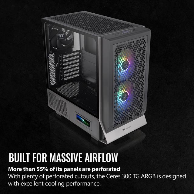 Thermaltake Ceres 300 Black Mid Tower E-ATX Computer Case With