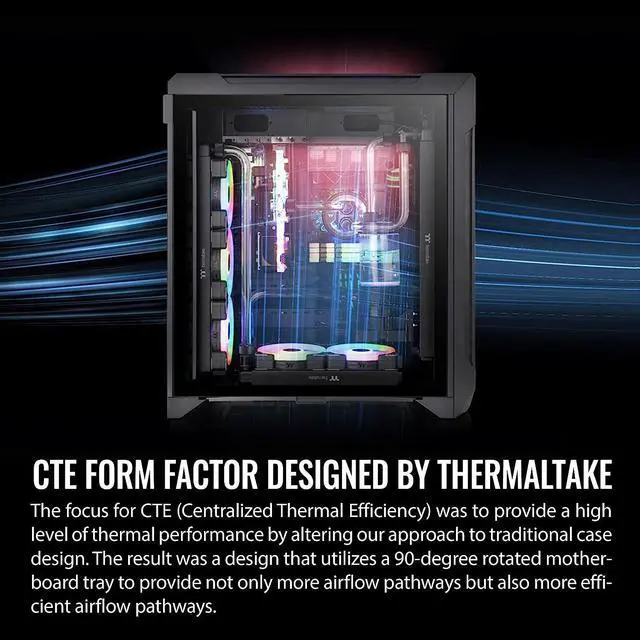 Alt view image 3 of 19 - Thermaltake CTE C700 Air Mid Tower with Centralized Thermal Efficiency Design; 3x140mm CT140 Fans Pre-Installed; Tempered Glass Side Panel; CA-1X7-00F1WN-00