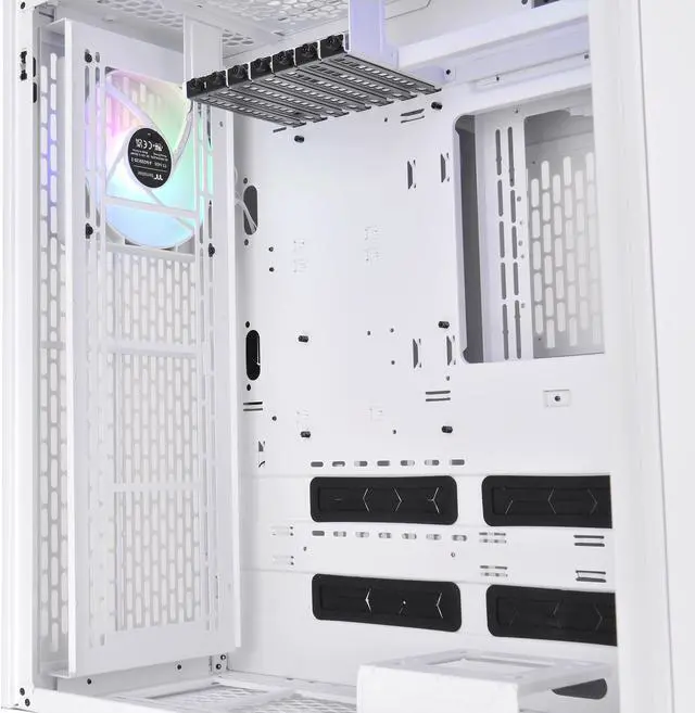 Alt view image 8 of 18 - Thermaltake CTE C700 TG ARGB Snow Mid Tower with Centralized Thermal Efficiency Design; 3x140mm White CT140 ARGB Fans Pre-Installed; Tempered Glass Front & Side Panel; CA-1X7-00F6WN-01; White