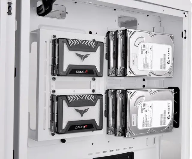 Alt view image 13 of 18 - Thermaltake CTE C700 TG ARGB Snow Mid Tower with Centralized Thermal Efficiency Design; 3x140mm White CT140 ARGB Fans Pre-Installed; Tempered Glass Front & Side Panel; CA-1X7-00F6WN-01; White