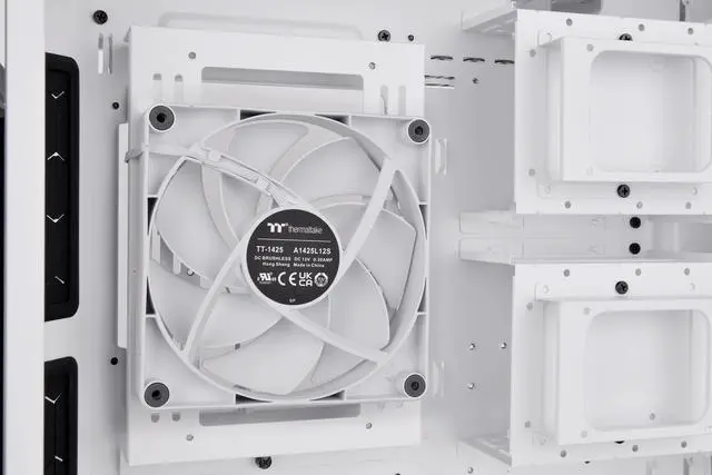 Alt view image 14 of 18 - Thermaltake CTE C700 TG ARGB Snow Mid Tower with Centralized Thermal Efficiency Design; 3x140mm White CT140 ARGB Fans Pre-Installed; Tempered Glass Front & Side Panel; CA-1X7-00F6WN-01; White