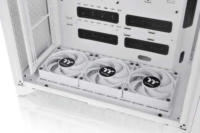 Alt view image 15 of 18 - Thermaltake CTE C700 TG ARGB Snow Mid Tower with Centralized Thermal Efficiency Design; 3x140mm White CT140 ARGB Fans Pre-Installed; Tempered Glass Front & Side Panel; CA-1X7-00F6WN-01; White