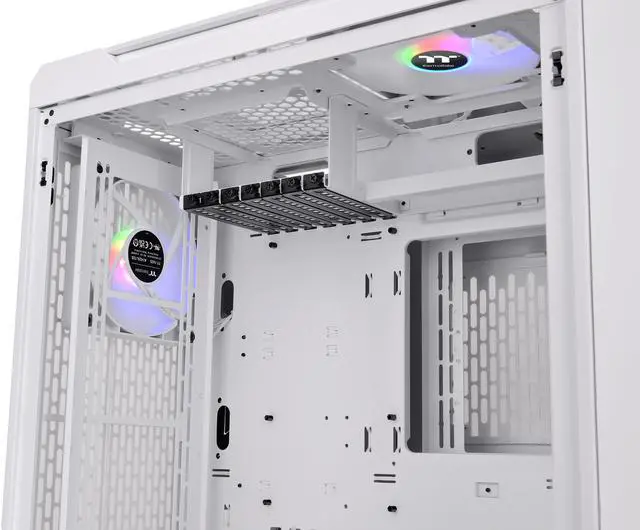 Alt view image 17 of 18 - Thermaltake CTE C700 TG ARGB Snow Mid Tower with Centralized Thermal Efficiency Design; 3x140mm White CT140 ARGB Fans Pre-Installed; Tempered Glass Front & Side Panel; CA-1X7-00F6WN-01; White