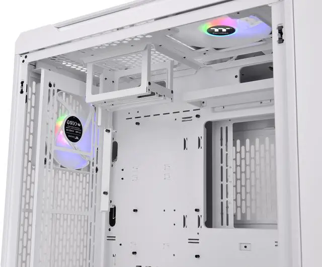 Alt view image 18 of 18 - Thermaltake CTE C700 TG ARGB Snow Mid Tower with Centralized Thermal Efficiency Design; 3x140mm White CT140 ARGB Fans Pre-Installed; Tempered Glass Front & Side Panel; CA-1X7-00F6WN-01; White