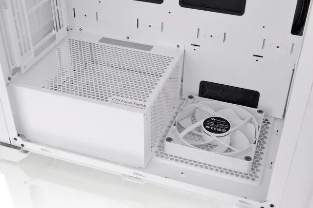 Alt view image 14 of 16 - Thermaltake CTE T500 Air Snow E-ATX Full Tower with Centralized Thermal Efficiency Design; 3x140mm White CT140 Fans Pre-Installed; Tempered Glass Side Panel; CA-1X8-00F6WN-00; White