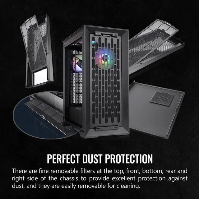 Alt view image 5 of 16 - Thermaltake CTE T500 TG ARGB E-ATX Full Tower with Centralized Thermal Efficiency Design; 3x140mm CT140 ARGB Fans Pre-Installed; Tempered Glass Front & Side Panel; CA-1X8-00F1WN-01; Black
