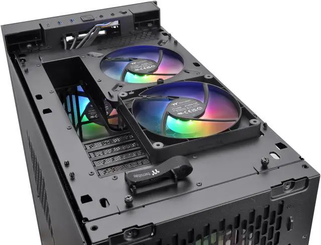 Alt view image 9 of 16 - Thermaltake CTE T500 TG ARGB E-ATX Full Tower with Centralized Thermal Efficiency Design; 3x140mm CT140 ARGB Fans Pre-Installed; Tempered Glass Front & Side Panel; CA-1X8-00F1WN-01; Black