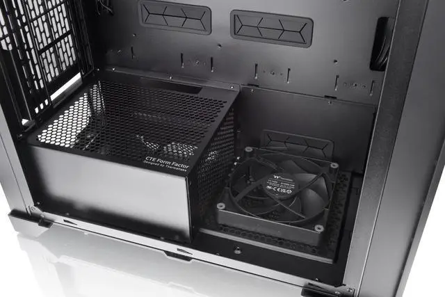 Alt view image 13 of 16 - Thermaltake CTE T500 TG ARGB E-ATX Full Tower with Centralized Thermal Efficiency Design; 3x140mm CT140 ARGB Fans Pre-Installed; Tempered Glass Front & Side Panel; CA-1X8-00F1WN-01; Black