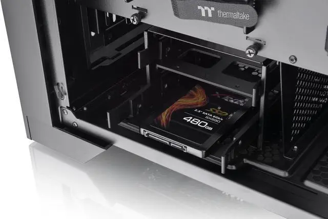 Alt view image 15 of 16 - Thermaltake CTE T500 TG ARGB E-ATX Full Tower with Centralized Thermal Efficiency Design; 3x140mm CT140 ARGB Fans Pre-Installed; Tempered Glass Front & Side Panel; CA-1X8-00F1WN-01; Black
