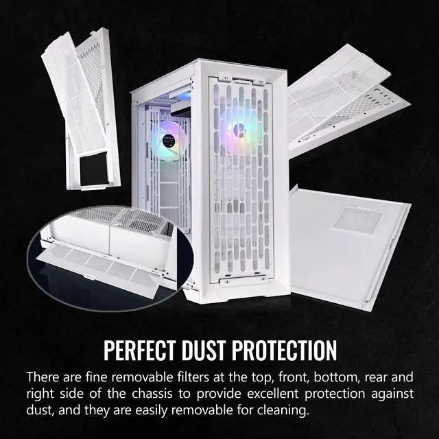 Alt view image 5 of 16 - Thermaltake CTE T500 TG ARGB Snow E-ATX Full Tower with Centralized Thermal Efficiency Design; 3x140mm White CT140 ARGB Fans Pre-Installed; Tempered Glass Front & Side Panel; CA-1X8-00F6WN-01; White