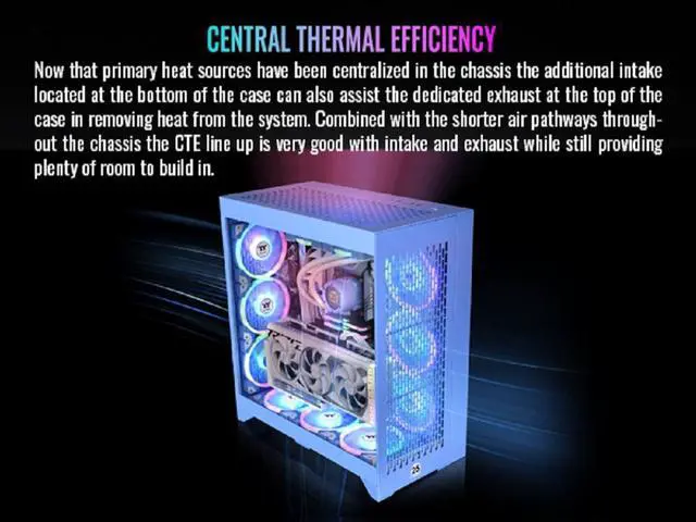 Alt view image 11 of 17 - Thermaltake CTE E600 MX Hydrangea Blue Mid Tower E-ATX Case with Centralized Thermal Efficiency Design; 3Way Floating GPU Mounting Bracket/ 400mm PCIe4 Riser Cable are all Included; CA-1Y3-00MFWN-00
