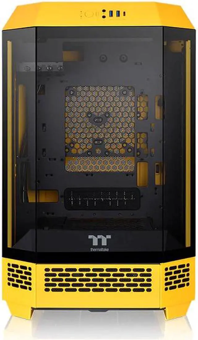 Alt view image 2 of 5 - Thermaltake Tower 300 BumbleBee Micro-ATX Case; 2x140mm CT Fan Included; Support Up to 420mm Radiator; Horizontal display capable with optional Chassis Stand Kit/Optional LCD Kit; CA-1Y4-00S4WN-00