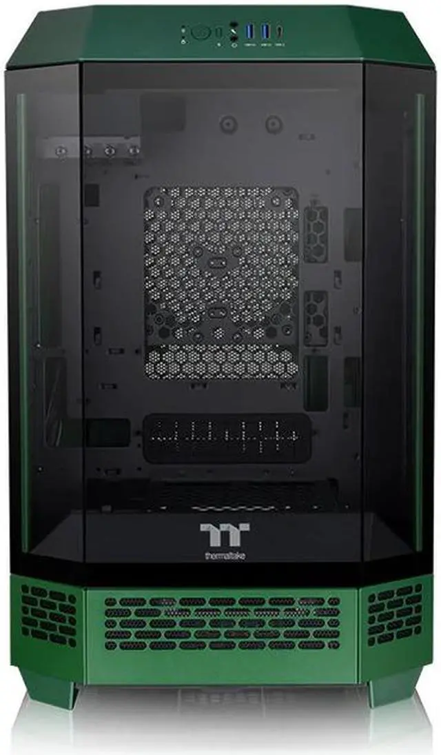 Alt view image 2 of 5 - Thermaltake Tower 300 Racing Green Micro-ATX Case; 2x140mm CT Fan Included; Support Up to 420mm Radiator; Horizontal display capable with optional Chassis Stand Kit/Optional LCD Kit; CA-1Y4-00SCWN-00