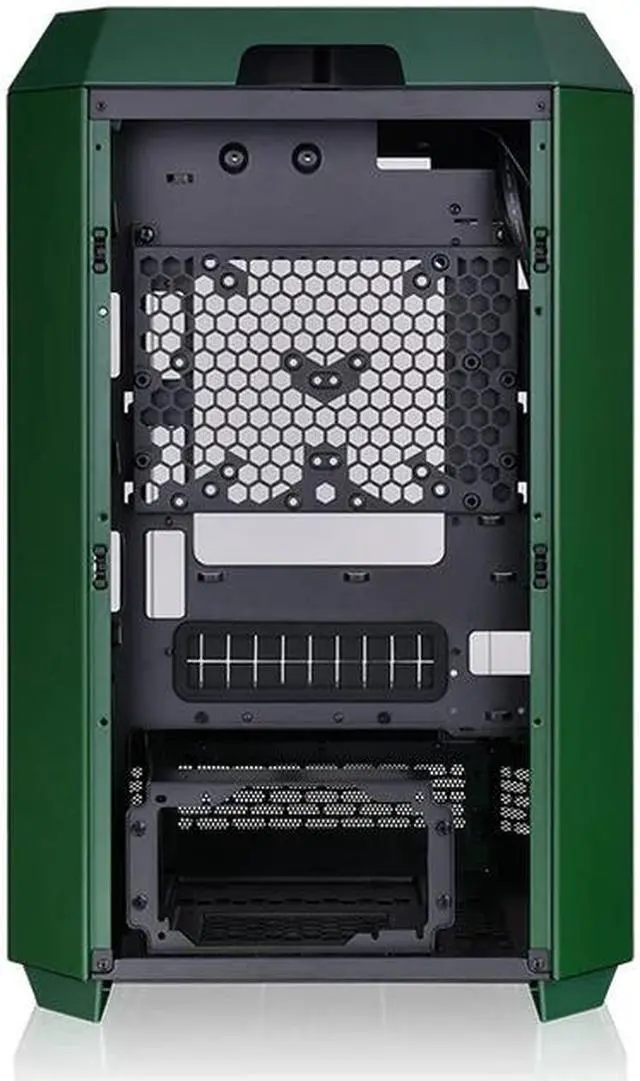 Alt view image 4 of 5 - Thermaltake Tower 300 Racing Green Micro-ATX Case; 2x140mm CT Fan Included; Support Up to 420mm Radiator; Horizontal display capable with optional Chassis Stand Kit/Optional LCD Kit; CA-1Y4-00SCWN-00
