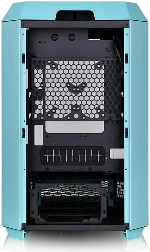 Alt view image 4 of 5 - Thermaltake Tower 300 Turquoise Micro-ATX Case; 2x140mm CT Fan Included; Support Up to 420mm Radiator; Horizontal display capable with optional Chassis Stand Kit/Optional LCD Kit; CA-1Y4-00SBWN-00