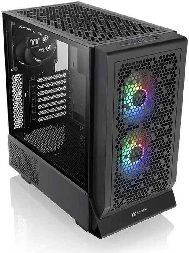 Alt view image 5 of 5 - Thermaltake Ceres 330 TG ARGB Black Mid Tower E-ATX Case Supports Hidden-Connector Motherboard; Preinstalled 2 x CT140 ARGB Fans; Rotational PCIe Slots; CA-1Y2-00M1WN-01; 3 Year Warranty