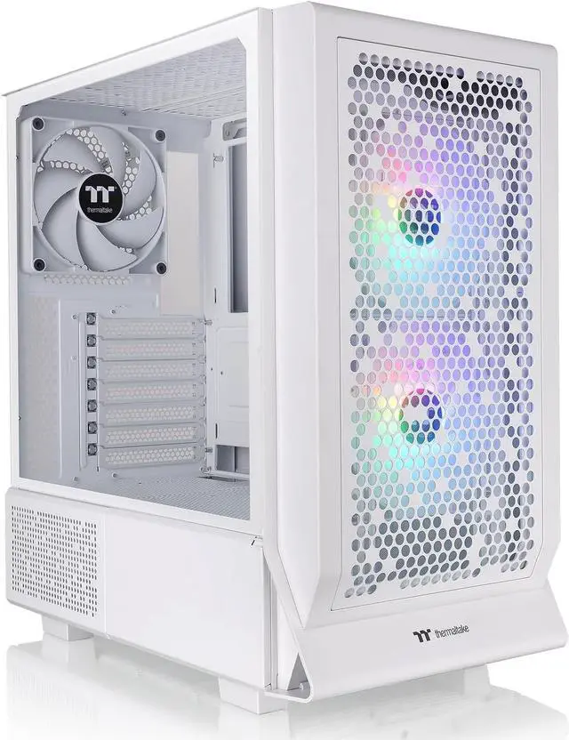 Main image of Thermaltake Ceres 330 TG ARGB Snow Mid Tower E-ATX Case Supports Hidden-Connector Motherboard; Preinstalled 2 x CT140 ARGB Fans; Rotational PCIe Slots; CA-1Y2-00M6WN-01; 3 Year Warranty