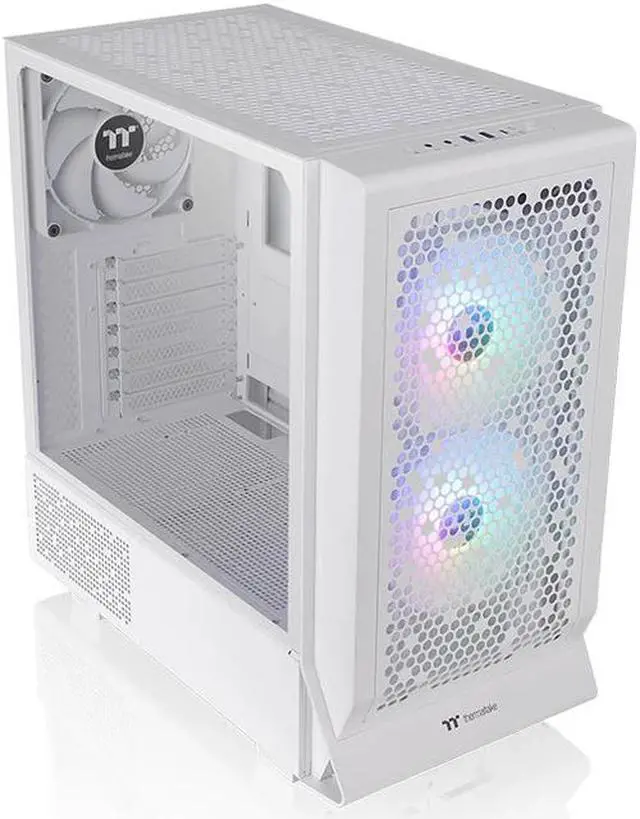 Alt view image 5 of 5 - Thermaltake Ceres 330 TG ARGB Snow Mid Tower E-ATX Case Supports Hidden-Connector Motherboard; Preinstalled 2 x CT140 ARGB Fans; Rotational PCIe Slots; CA-1Y2-00M6WN-01; 3 Year Warranty
