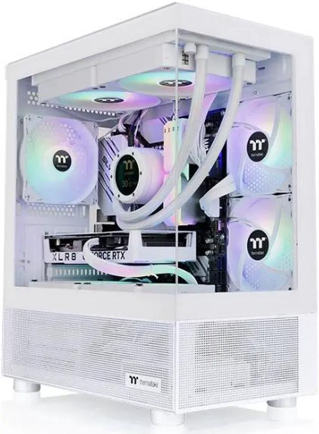 Alt view image 2 of 7 - Thermaltake View 170 TG ARGB Snow Micro-ATX Case; 3x120mm ARGB Fans included; Supports Up to 280mm Radiator; Front & Side Dual Tempered Glass Panel; CA-1Z4-00M6WN-00; 3 Year Warranty