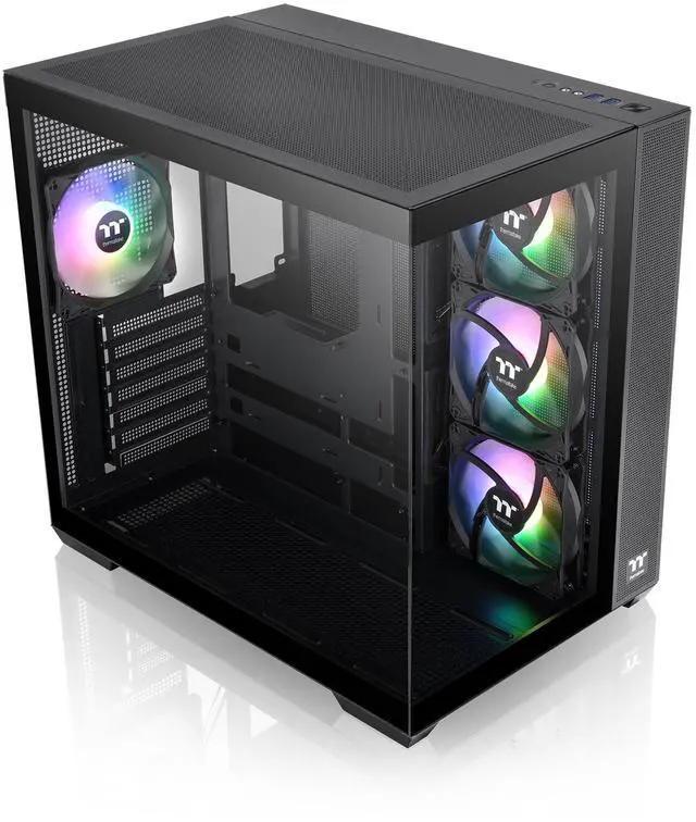Alt view image 2 of 7 - Thermaltake View 380 TG ARGB Black ATX Case; 4x120mm ARGB Fans Included; Supports Hidden-Connector Motherboard; Front & Side Dual Tempered Glass Panel; CA-1Z2-00M1WN-00; 3 Year Warranty