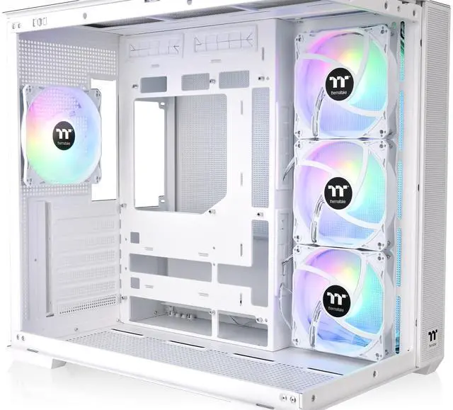 Alt view image 2 of 7 - Thermaltake View 380 TG ARGB Snow ATX Case; 4x120mm ARGB Fans Included; Supports Hidden-Connector Motherboard; Front & Side Dual Tempered Glass Panel; CA-1Z2-00M6WN-00; 3 Year Warranty
