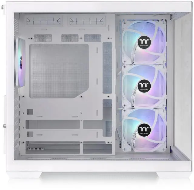 Alt view image 4 of 7 - Thermaltake View 380 TG ARGB Snow ATX Case; 4x120mm ARGB Fans Included; Supports Hidden-Connector Motherboard; Front & Side Dual Tempered Glass Panel; CA-1Z2-00M6WN-00; 3 Year Warranty