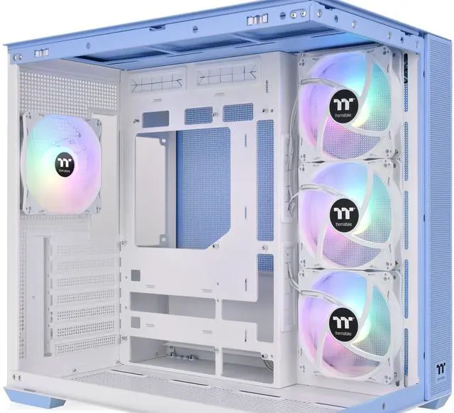Alt view image 2 of 8 - Thermaltake View 380 TG ARGB Hydrangea Blue ATX Case; 4x120mm ARGB Fans Included; Supports Hidden-Connector Motherboard; Front & Side Dual Tempered Glass Panel; CA-1Z2-00MFWN-00 ; 3 Year Warranty