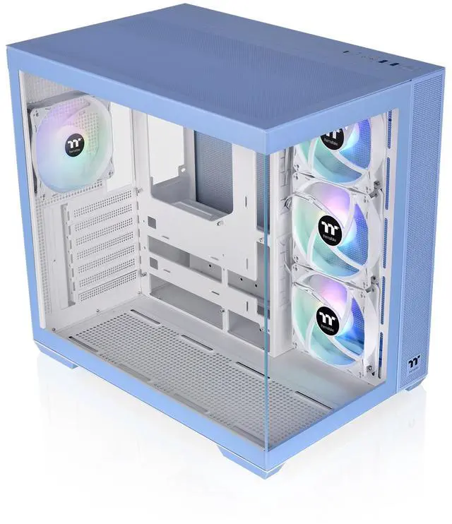 Alt view image 4 of 8 - Thermaltake View 380 TG ARGB Hydrangea Blue ATX Case; 4x120mm ARGB Fans Included; Supports Hidden-Connector Motherboard; Front & Side Dual Tempered Glass Panel; CA-1Z2-00MFWN-00 ; 3 Year Warranty