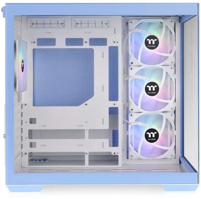 Alt view image 5 of 8 - Thermaltake View 380 TG ARGB Hydrangea Blue ATX Case; 4x120mm ARGB Fans Included; Supports Hidden-Connector Motherboard; Front & Side Dual Tempered Glass Panel; CA-1Z2-00MFWN-00 ; 3 Year Warranty