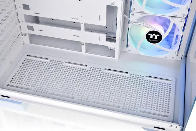 Alt view image 6 of 8 - Thermaltake View 380 TG ARGB Hydrangea Blue ATX Case; 4x120mm ARGB Fans Included; Supports Hidden-Connector Motherboard; Front & Side Dual Tempered Glass Panel; CA-1Z2-00MFWN-00 ; 3 Year Warranty