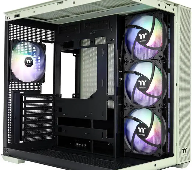 Alt view image 2 of 8 - Thermaltake View 380 TG ARGB Matcha Green ATX Case; 4x120mm ARGB Fans Included; Supports Hidden-Connector Motherboard; Front & Side Dual Tempered Glass Panel; CA-1Z2-00M1WN-00; 3 Year Warranty