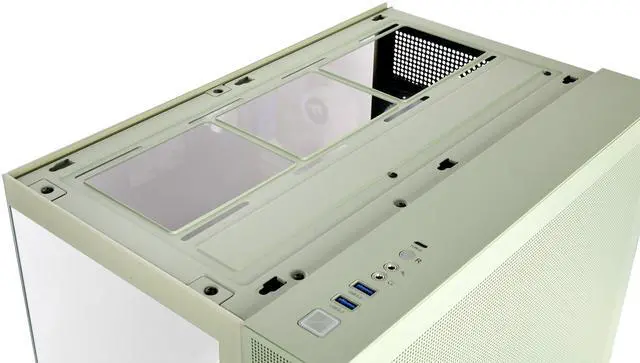 Alt view image 7 of 8 - Thermaltake View 380 TG ARGB Matcha Green ATX Case; 4x120mm ARGB Fans Included; Supports Hidden-Connector Motherboard; Front & Side Dual Tempered Glass Panel; CA-1Z2-00M1WN-00; 3 Year Warranty
