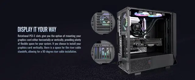 Alt view image 6 of 20 - Thermaltake Ceres 350 MX Black Mid Tower ATX Case; 3 Pre-installed ARGB Fans; Dual Front Panels; Hidden-Connector Motherboard Compatible; CA-1Z3-00M1WN-00