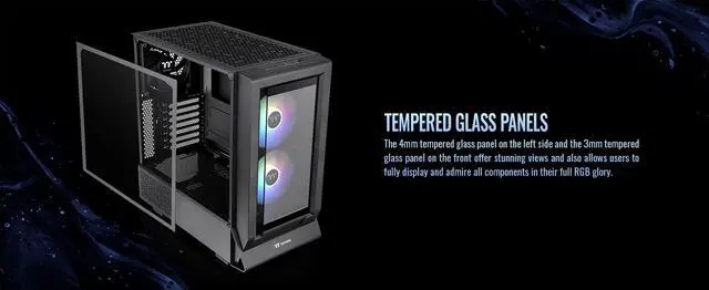 Alt view image 9 of 20 - Thermaltake Ceres 350 MX Black Mid Tower ATX Case; 3 Pre-installed ARGB Fans; Dual Front Panels; Hidden-Connector Motherboard Compatible; CA-1Z3-00M1WN-00